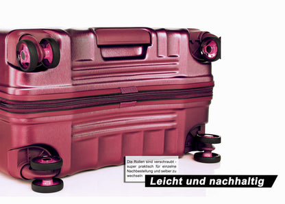 ABISTAB VERAGE 'Kinetic' Hartschalen Reisekoffer-Set (3-teilig): TSA, Burgundy