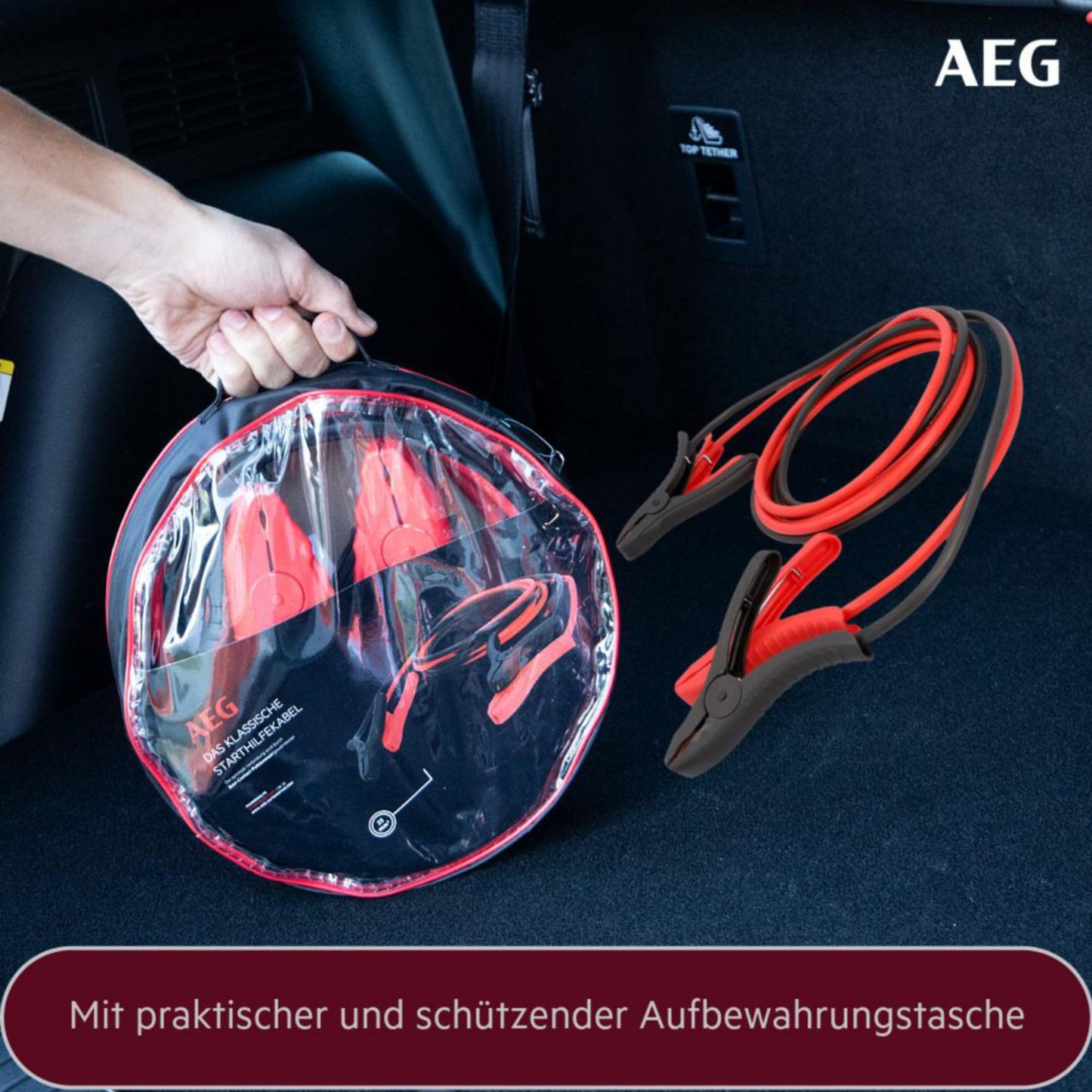 AEG (97203) Jump start cable SK 16 "Alu-Tec" for 12 Volt and 24 Volt in storage bag