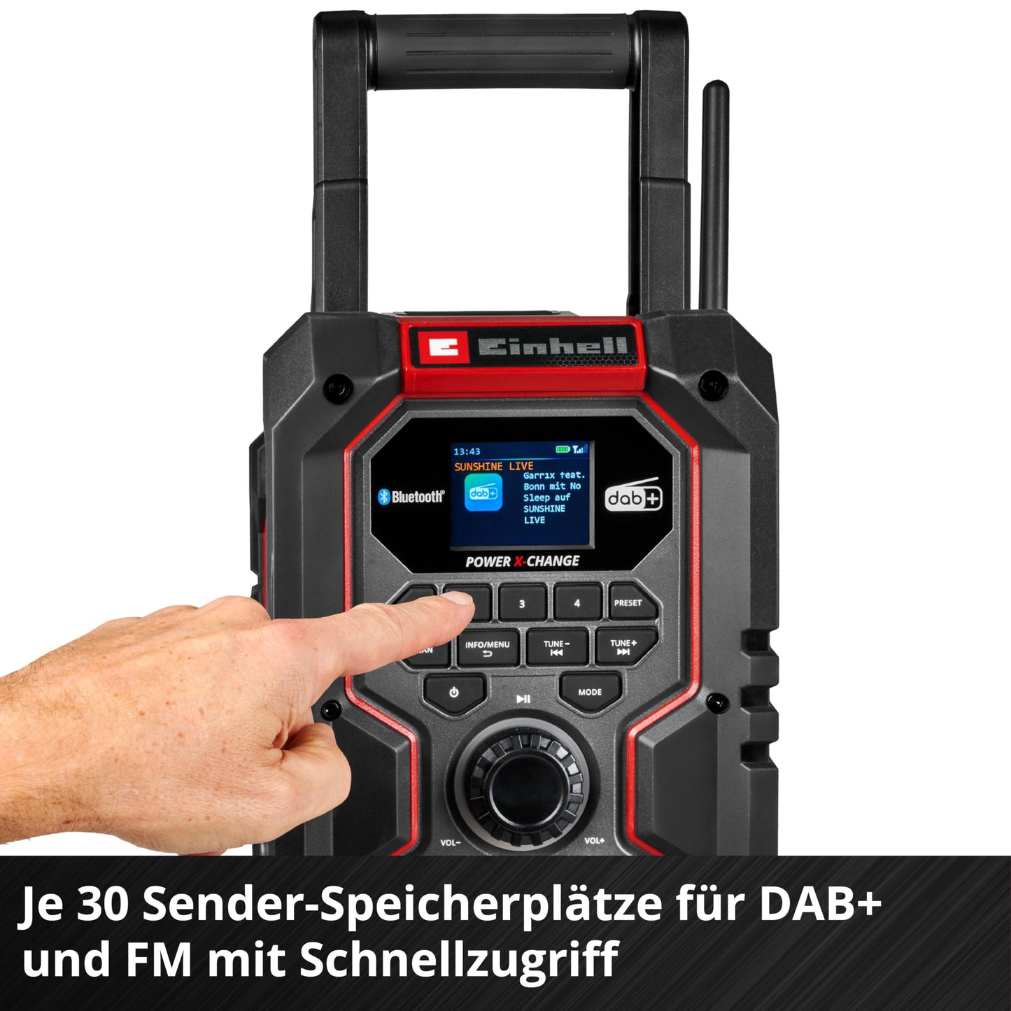 Einhell Akku-Baustellenradio (TE-CR 18) Li DAB+/FM/BT - Solo Power X-Change ohne Akku