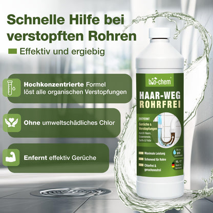 bio-chem Haar-Weg Abflussreiniger EXTRA STARK (1000ml) Made in Germany