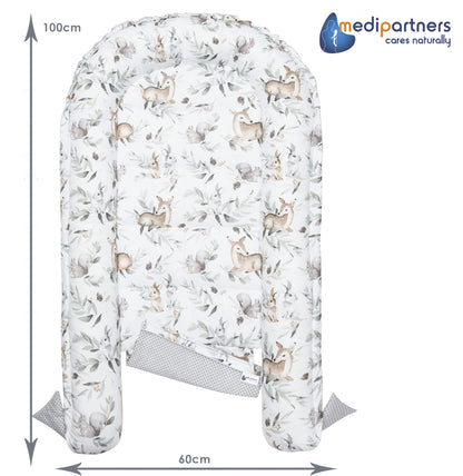 Medi Partners Baby-Nestchen für Neugeborene aus 100% Baumwolle (5-teilig - 100x60x15cm)