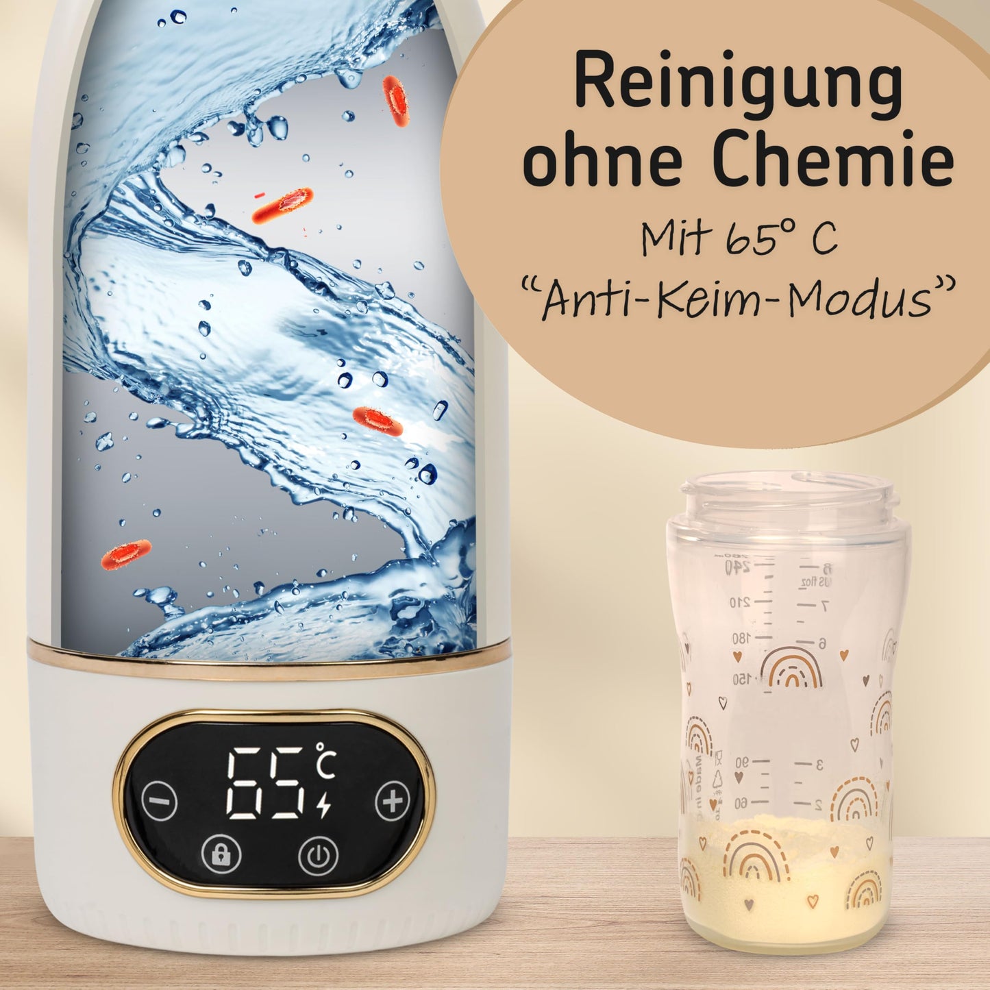 My Relief Akku Thermoskanne, Flaschenwärmer (18000mAh) 35-85°C Einstellbar