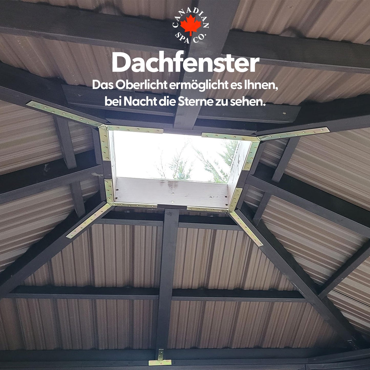 CANADIAN SPA CO. 'Fraser' HotTub Pavillon in Braun: Freistehend, Lamellen- & Dachfenster