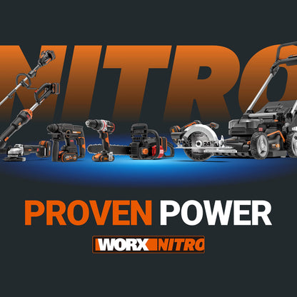 Original WORX WA3644 PowerShare Pro Akku 20V (4,0 Ah Li-Ion): Wiederaufladbar mit LED-Anzeige, passend für alle WORX Geräte