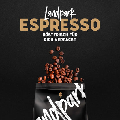 Landpark Organic Coffee Espresso 500g: Arabica &amp; Robusta Coffee Beans | Fair Trade