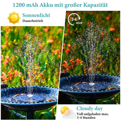 AISITIN Solar Fontäne Teichpumpe (3,5W) mit verschiedene Sprüh-Effekten für Garten, Teich, DIY Wasserspiel