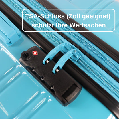 BLADE Hartschalen Reisekoffer-Set (3-teilig) mit TSA Schloss: Erweiterbar (Blau-Pink)