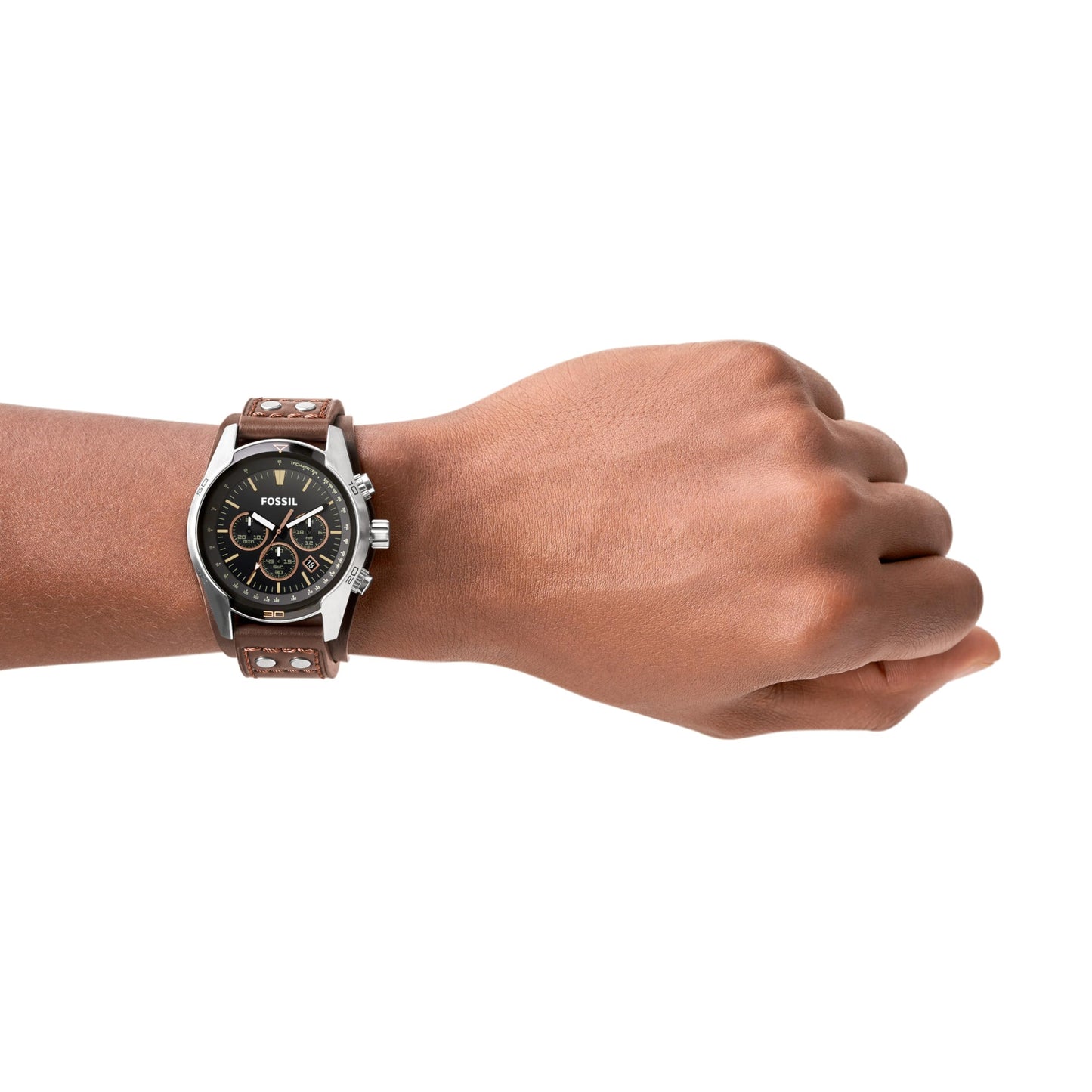 FOSSIL Coachman Chronographenwerk Herrenuhr (44mm) mit Edelstahl- oder Lederarmband