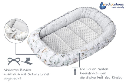 Medi Partners Baby-Nestchen für Neugeborene aus 100% Baumwolle (5-teilig - 100x60x15cm)
