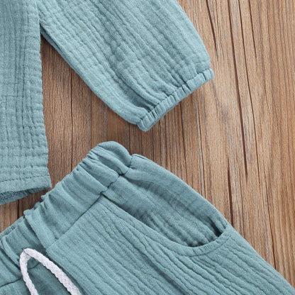 Zweiteiler Babykleidung-Set für Jungen & Mädchen: Weiches Outfit mit T-Shirt + Hose