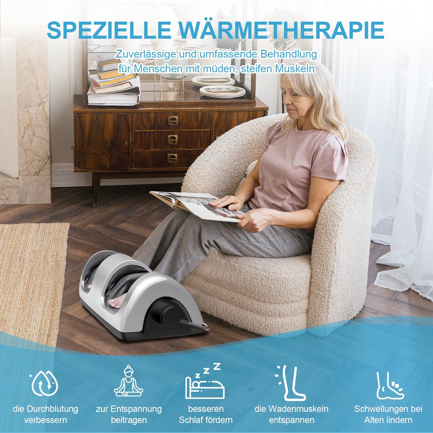 Shiatsu Fuß- und Handmassagegerät mit Wärme: für Plantarfasziitis, Tiefenmassage