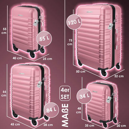 KESSER® Hartschalen Reisekoffer-Set (4-teilig) inkl. Kofferwaage und Gepäckanhänger