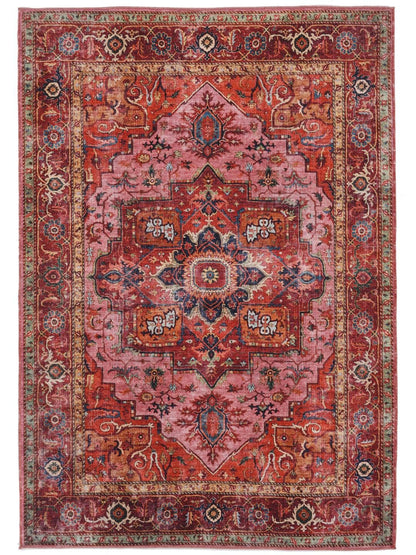 RugVista, Georgia Oriental, Rug, 200 x 300 cm, Rectangle, Short Pile, Modern, Oeko-TEX Standard 100, Living Room, Bedroom, Dining Room/Kitchen, Hallway, Office, Dry Clean Only, Red/Pink
