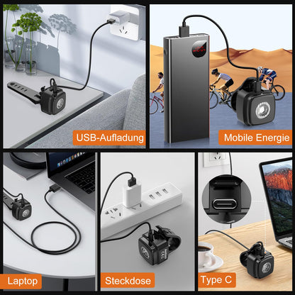 Antimi bicycle light set: LED IPX5 front and rear light, USB Type-C