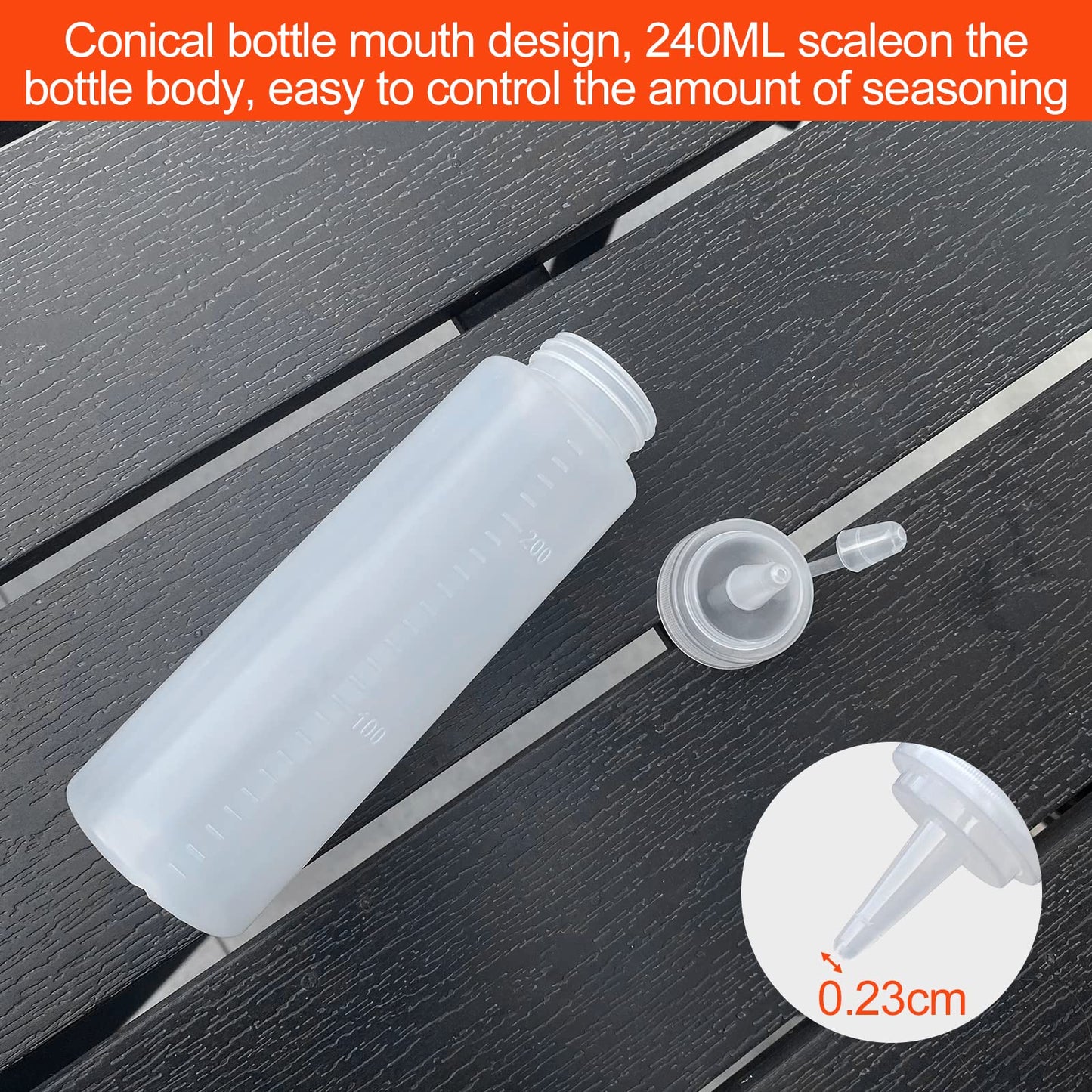 Lestiven 250ml Squeeze Quetsch-Flasche (5 Stück) mit Kappen - BPA Frei