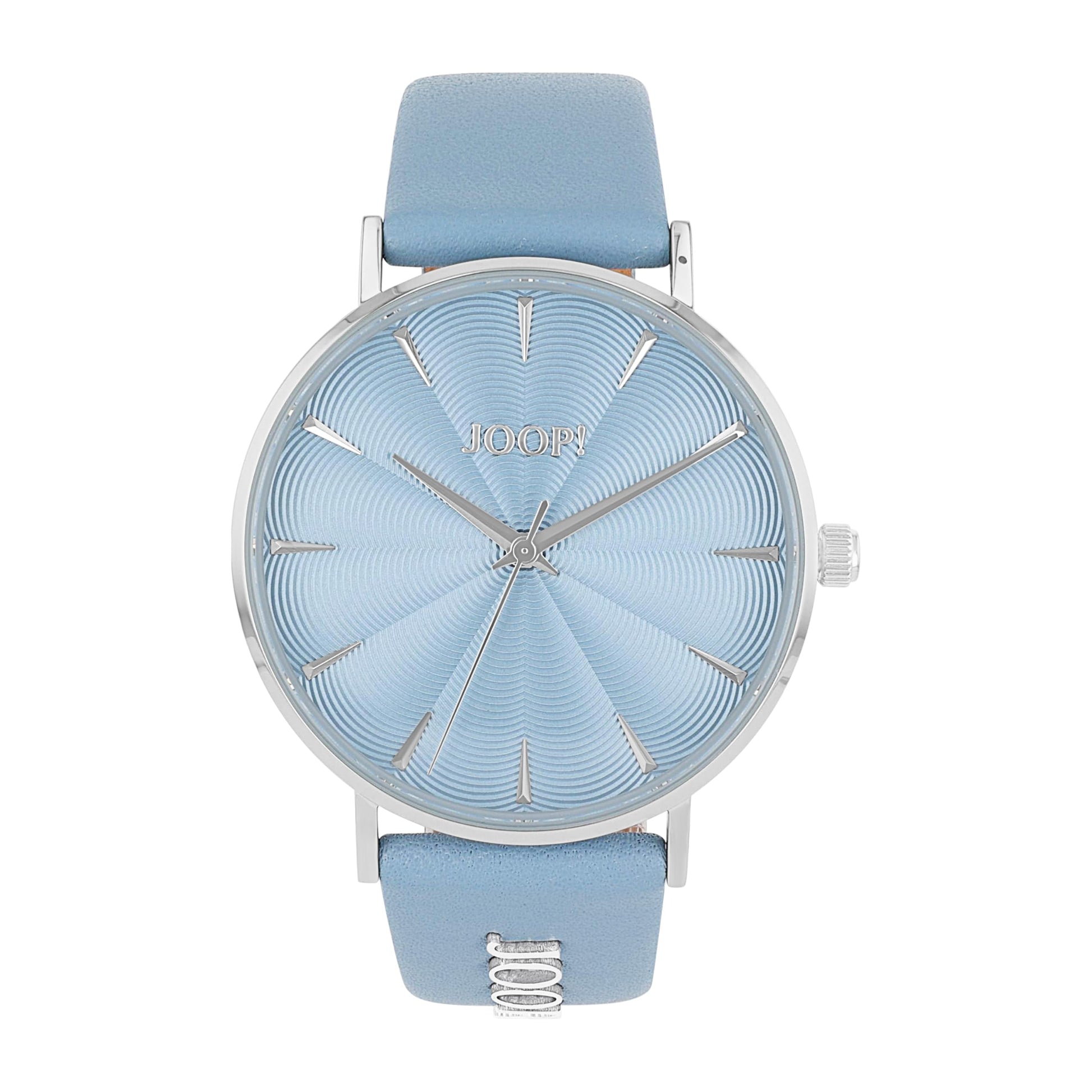 JOOP! Leder Analog Quarz-Armbanduhr für Damen: Blau inkl. Geschenk Box