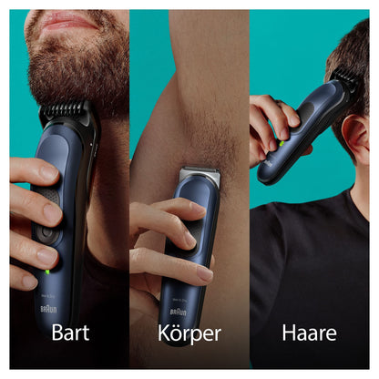 BRAUN (MGK7410) All-In-One Beard Care Body Groomer Set with Nose Hair Trimmer: Waterproof
