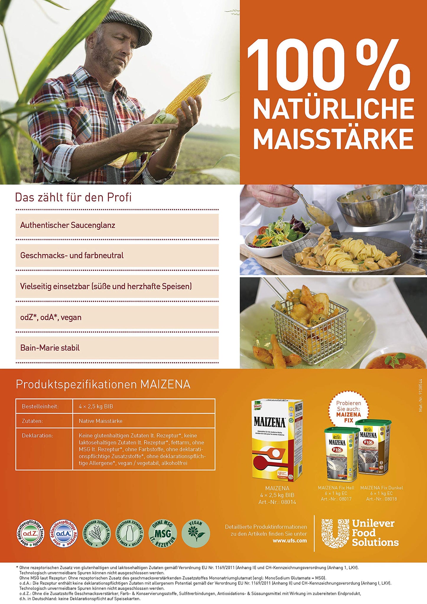 Maizena Bindemittel - 2,5kg | Speisestärke aus natürlicher Maisstärke