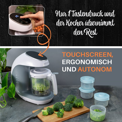 SWEETY FOX: 7-in-1 Multifunktions Babynahrungszubereiter mit automatische Reinigungsfunktion
