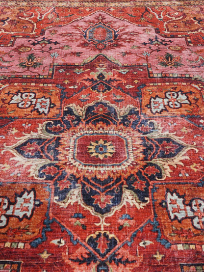 RugVista, Georgia Oriental, Rug, 200 x 300 cm, Rectangle, Short Pile, Modern, Oeko-TEX Standard 100, Living Room, Bedroom, Dining Room/Kitchen, Hallway, Office, Dry Clean Only, Red/Pink