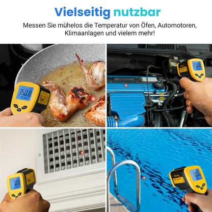 Industrie Digital Infrarot Thermometer -50 bis +610°C mit LCD Beleuchtung (Nicht für Menschen)