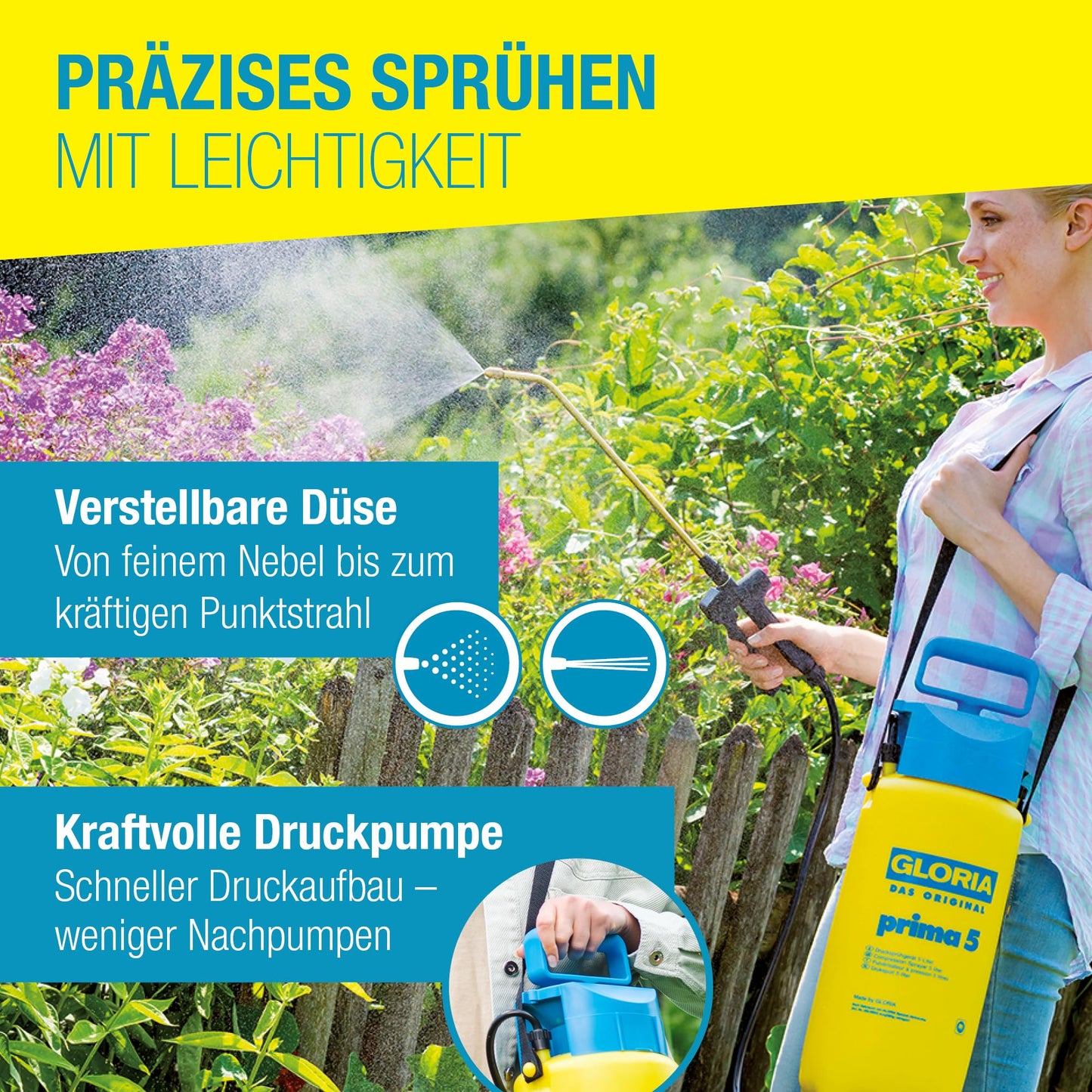 GLORIA pressure sprayer 'prima 5' (5L capacity): sprayer for plant protection