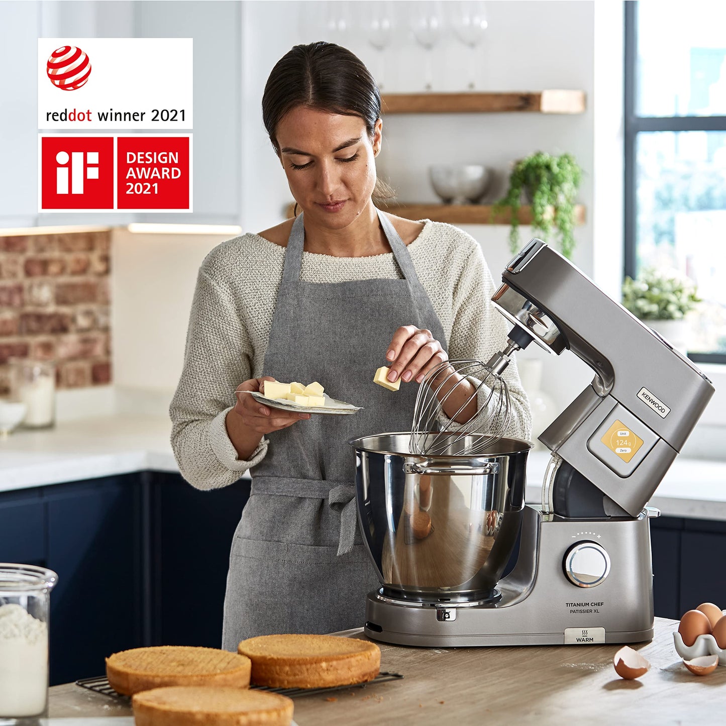 Kenwood Titanium Chef Patissier XL KWL90.034SI (1400 Watt) | Food processor with integrated scale &amp; heating function,