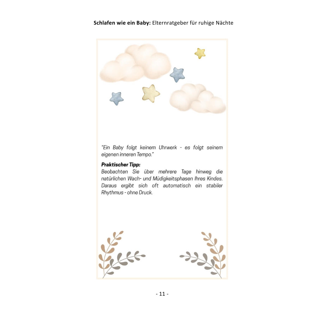 SCHLAFEN WIE EIN BABY: Elternratgeber für ruhige Nächte + BONUS und EXTRA-Kapitel: Schritt für Schritt - Praktische Tipps