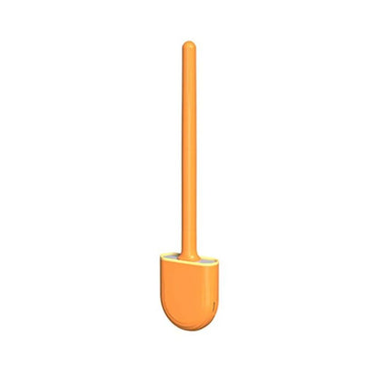 WC Toilettenbürste mit Silikonborsten + Schnell Trocknendem Haltersatz (Orange)
