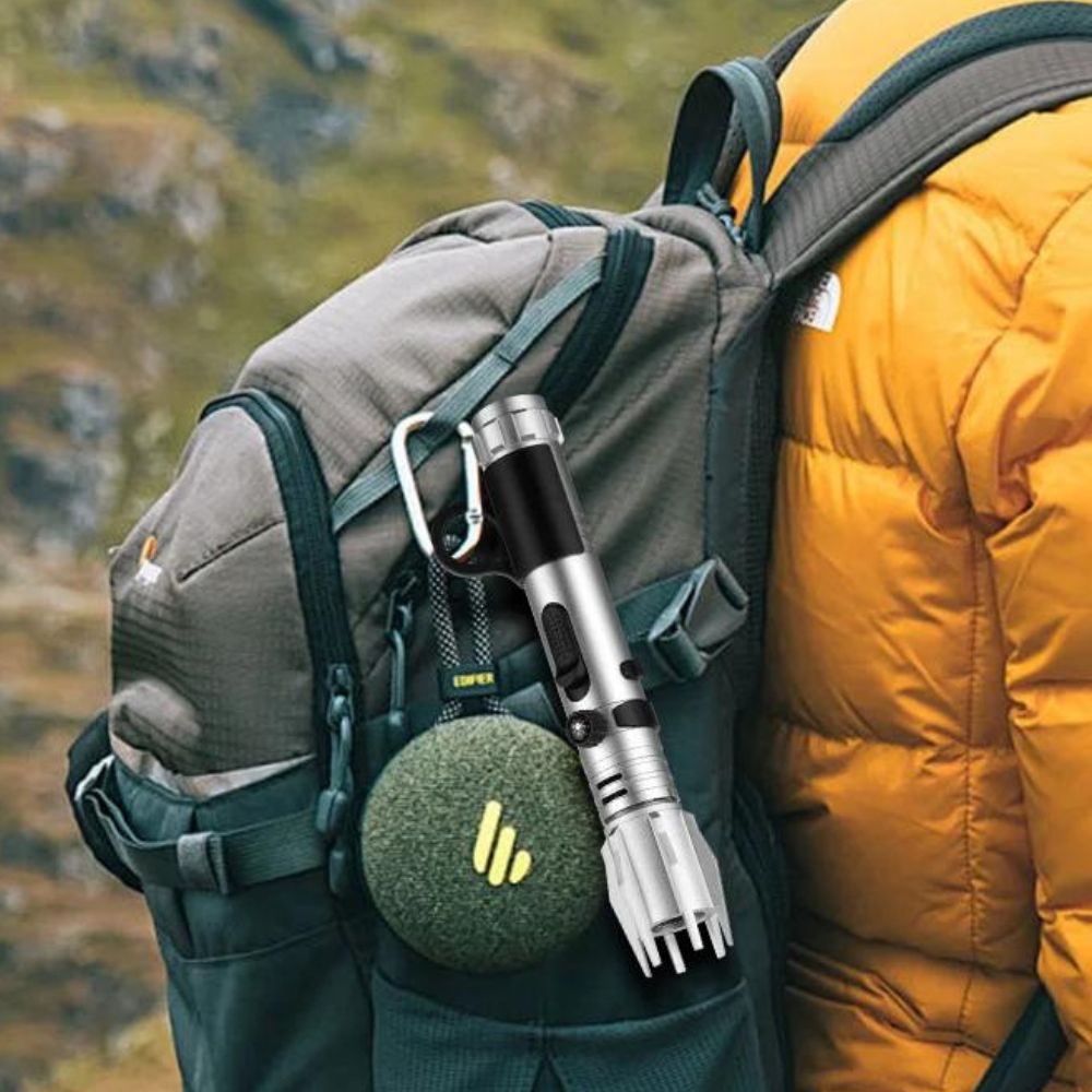 Metall-Lichtschwert Jet-Flammenanzünder mit Kompass | Windfestes Outdoorfeuerzeug