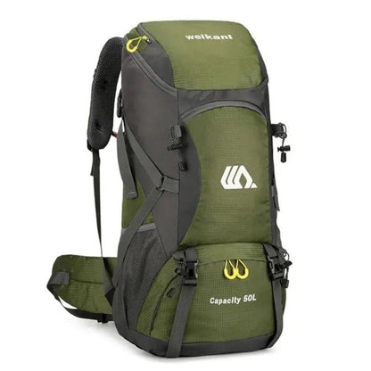 Ultraleichter 50L Wanderrucksack | Faltbar - Wasserfest: Ideal für Outdoor-Aktivitäten - Army