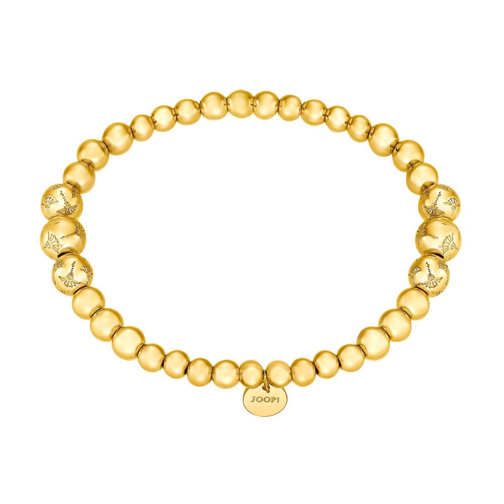 JOOP! stainless steel bracelet with logo tag including gift box in color: gold