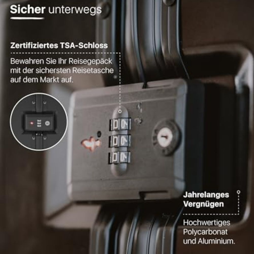 ONYX Hartschalen Reisekoffer-Set (2-teilig) mit Aluverschlüssen, TSA-Schloss, 360°-Rollen