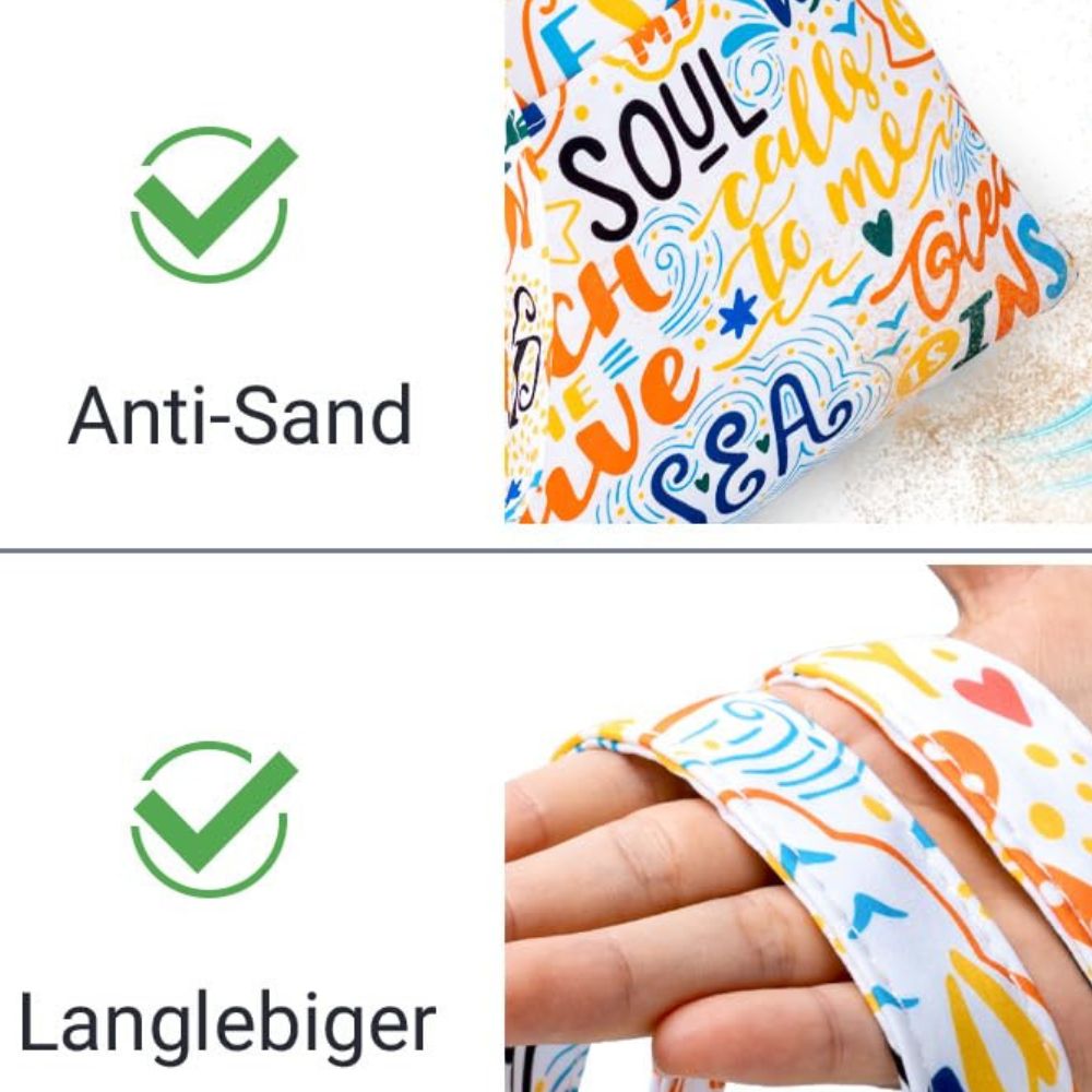 Große XXL Damen Strand- Badetasche mit Reißverschluss: Beach Bag, Leicht & Faltbar