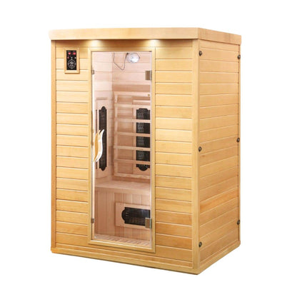 Dewello® Infrarotsauna 'Laval Plus' (135x105cm) für 1-2 Personen aus Hemlock-Holz, LED, Bluetooth