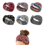 Kavya Summer Boho Elastic Soft Headbands & Hairbands for Women (6 Pack - Multicolored)