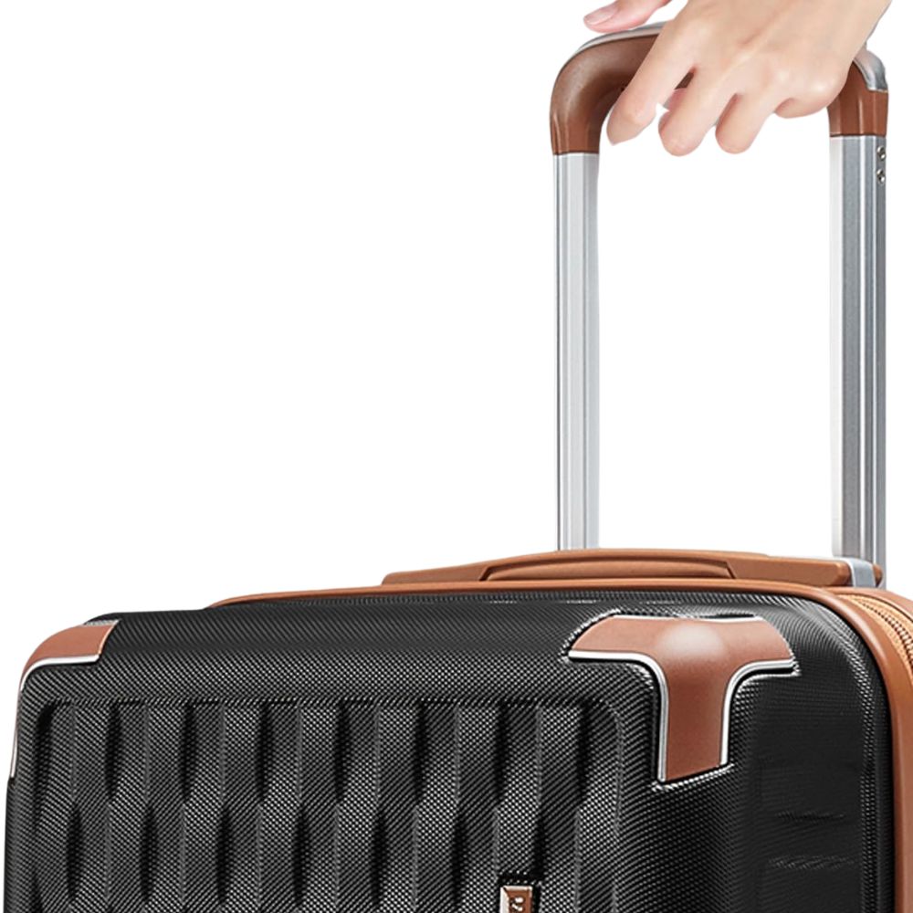 MELALENIA hard-shell travel suitcase set (7 pieces): Super-light, TSA lock | Black