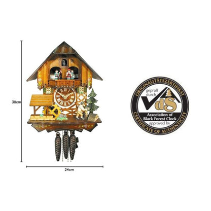 Originale Schwarzwälder Kuckucksuhr (Zertifiziert): Haus, Musik, 1-Tag-Werk, Mechanisch