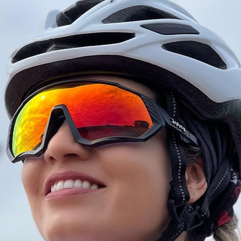 Kapvoe Unisex Sports Glasses with 5 Interchangeable Lenses: UV400, TR90 Frame, Polarized Lens