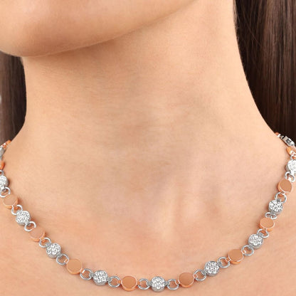s.Oliver stainless steel necklace for women with crystals from Swarovski (IP-Rose)