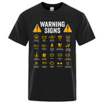 Panneaux d’avertissement T-shirt pour hommes | 100% coton, rigolo : pour les fans de voitures