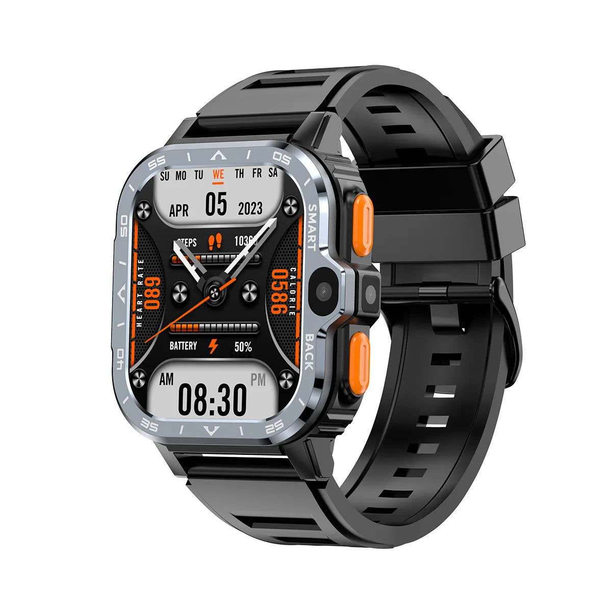 Valdus PGD Android Smartwatch mit 4 GB RAM und 64GB Speicher | Dualkamera, NFC, 4G SIM-Karten Slot, WLAN, GPS (Silber)